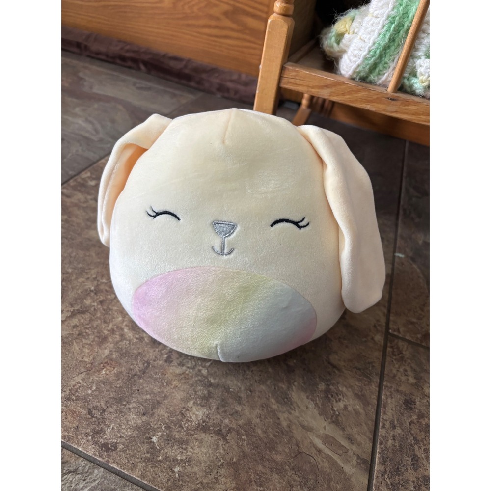 Squishmallows Kellytoy 8 Inch Cream Bunny Rabbit‎ Rainbow Belly Plush Toy